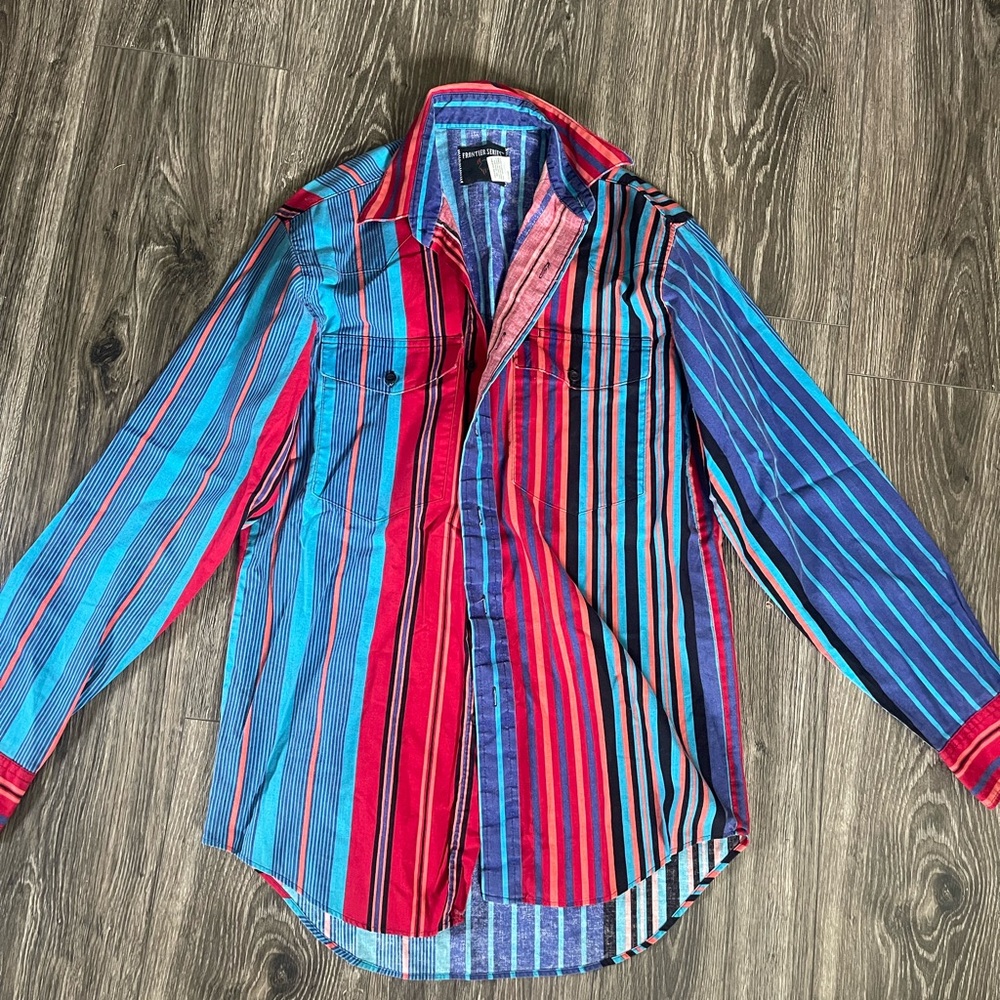 Frontier Series Vtg Western Cowboy Button Up Multicolor Men's Size S Made In USA
